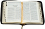 Библия средний формат - Кожаный переплет (вишневый) на молнии, золотой обрез, закладка, с индексами для поиска библейских книг